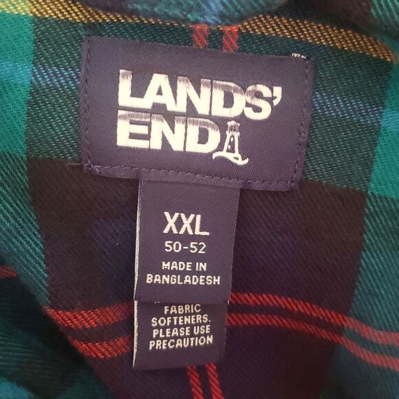 NWOT Lands' End Oversized Lightweight Flannel Plaid Sleep Shirt Sz XXL (50-52) - Picture 3 of 5